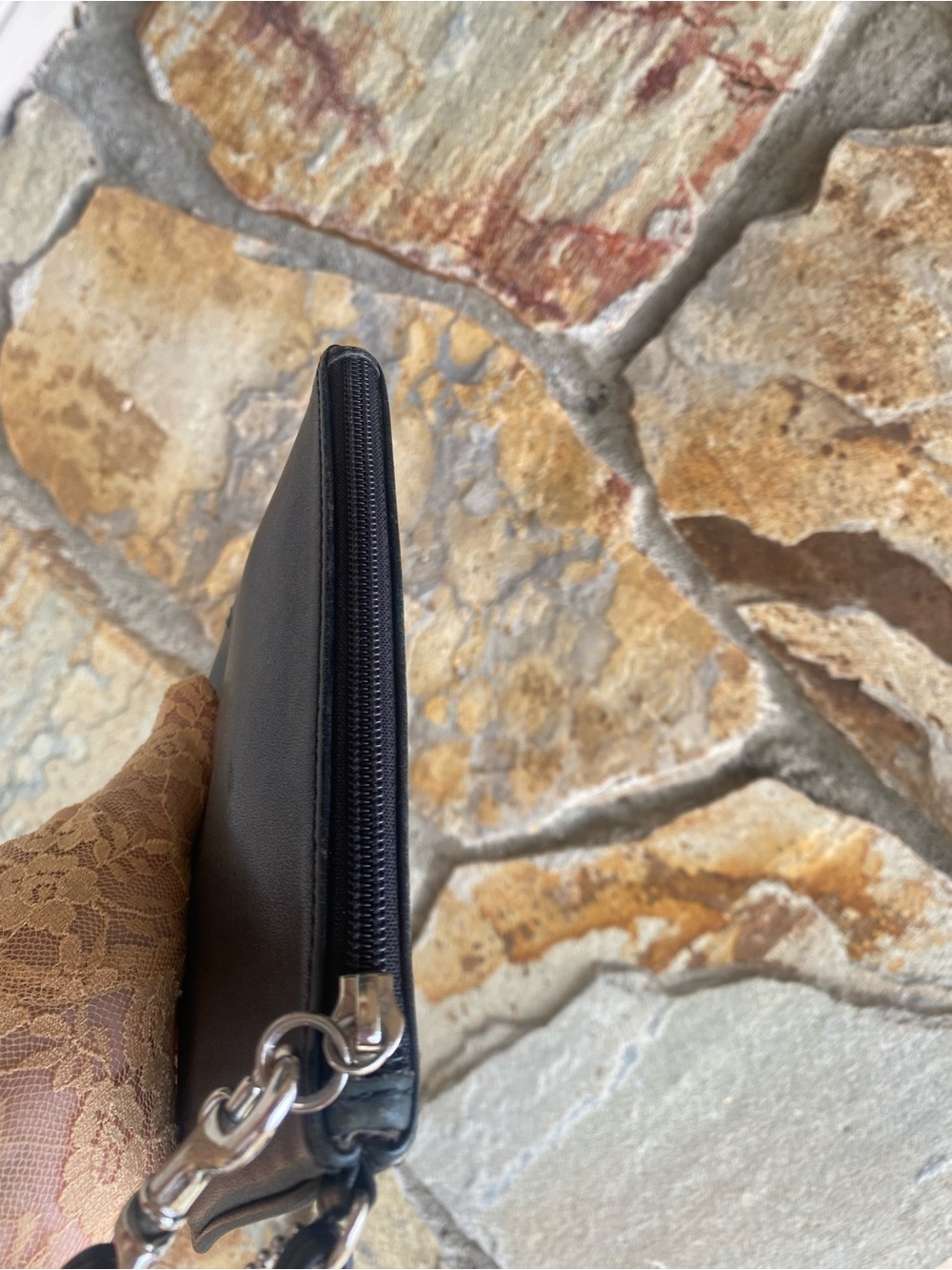 Coach Black Leather Wristlet with Detachable Strap - Picture 4 of 12